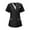 Black, variant on Yyeselk Scrub Tops for Women Summer V-Neck Short Sleeves Cozy Blouses Trendy Contrast Color Button up Working Uniform Shirts with Pocket Black S