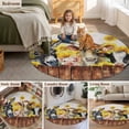 thumbnail image 5 of Round Area Rugs Collection 7 Ft, Cute Farm Animals Non-Slip Residential Carpet, Farmhouse Cow Pig Sunflowers Indoor Crawling Mats Runner Rugs for Living Room/Dining Room/Bedroom, 5 of 9