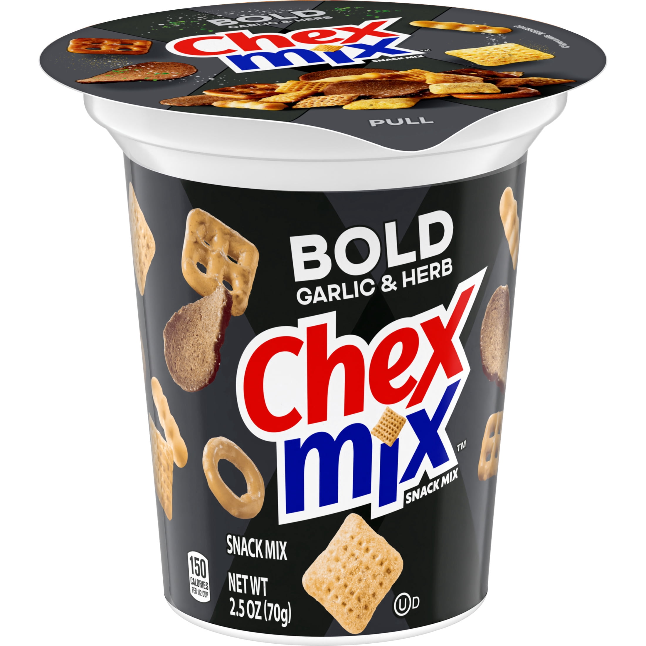 Chex Mix, Snack Mix, 2.5 oz, Bold Garlic and Herb Snack Cup