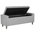 thumbnail image 2 of Accent Bench with Wooden Tapered Legs, Light Gray- Saltoro Sherpi, 2 of 5