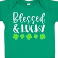 thumbnail image 4 of Inktastic Blessed and Lucky 4 Leaf Clovers St. Patrick's Day Boys or Girls Baby Bodysuit, 4 of 5