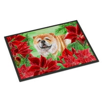 Carolines Treasures CK1343MAT Cane Corso Poinsettas Door Mat Indoor Rug or Outdoor Welcome Mat 18x27 Doormat 27"L x
