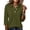 Army Green-#001, variant on Women’s Waffle Knit Polo Shirt 3/4 Sleeve Collared V Neck with Half Button Placket Relaxed Fit Top,Black 3XL