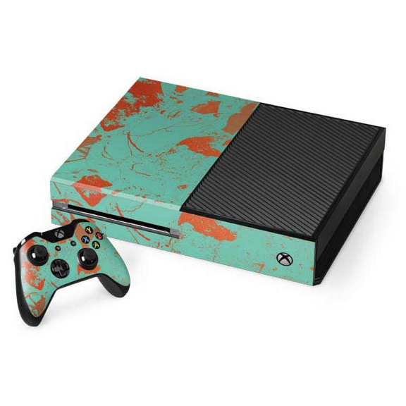 Skinit Marble Turquoise and Orange Marble Xbox One Console and Controller Bundle Skin