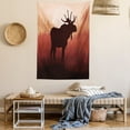 thumbnail image 2 of Moose Tapestry, Antlers in Wild Alaska Forest Rusty Abstract Landscape Design Deer Theme Woods, Wall Hanging for Bedroom Living Room Dorm Decor, 40W X 60L Inches, Peach and Brown, by Ambesonne, 2 of 5
