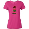 thumbnail image 3 of Inktastic Merry Christmas Elf in Red and Green Plaid Women's T-Shirt, 3 of 5