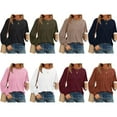 thumbnail image 6 of WBQ Womens Long Sleeve Tops Crew Neck Casual Pleated T Shirts Fashion Dressy Tunic Blouses, 6 of 7