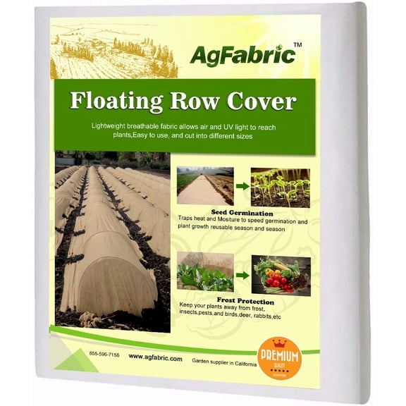 0.9 oz. 10 ft. H x 10 ft. W Floating Row Covers Plant Covers Freeze Protection, Frost Cloth for Vegetables, Jute Color
