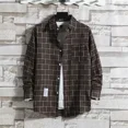 thumbnail image 3 of Camisas y blusas casuales a cuadros para hombre con bolsillos Camisas y blusas para hombre Manga larga verde Novedades en moda con mangas abotonadas 2024 XXL, 3 of 5