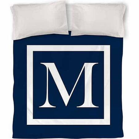 IDG Classic Block Monogram Duvet Cover, Blue