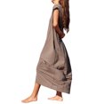 thumbnail image 2 of Lucakuins - Vestido largo informal de verano para mujer, color sólido, sin mangas, cuello redondo, vestidos de playa Lucakuins  moda, 2 of 4