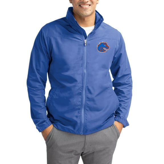 Men's Cutter & Buck Blue Boise State Broncos Charter Eco Recycled Full-Zip Jacket
