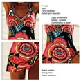 thumbnail image 4 of Traje de baño dividido para mujer, ajustado, sin espalda, cuello en V, ligero, transpirable, poliéster elástico, ropa roja S, 4 of 5