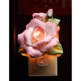 thumbnail image 3 of Ceramic Pink Rose Flower Plug-In Light Vintage  Nature, 3 of 3