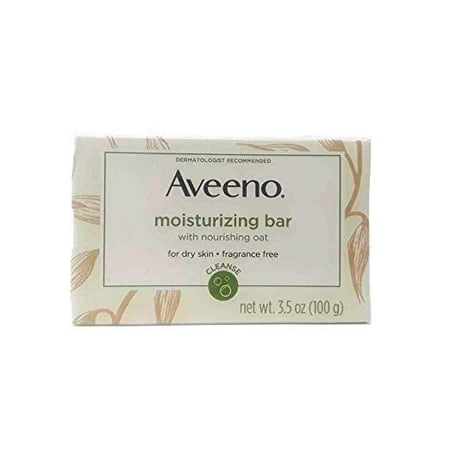 2 Pack Aveeno Moisturizing Bar for Dry Skin 3.5oz Each Dermatologist