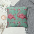 thumbnail image 2 of Shiartex Pink Flamingo Print Throw Pillow Covers, Soft Square Cushion Case,for Sofa, Couch,Bed Chair, 2 of 5