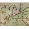 thumbnail image 2 of Vintage Maps 31x26 Gold Ornate Wood Framed with Double Matting Museum Art Print Titled - Carolinas in 1711, 2 of 4