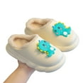 thumbnail image 6 of GJSYRH Girls Plush Slipper Cozy Winter Footwear For Girls Soft Sole Indoor Outdoor Cartoon Design Toddler Kids Clogs With Warm Comfort White 7-8 Years, 6 of 7