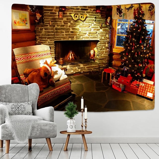 Tapiz de muñeco de nieve de Navidad colgante de pared Papá Noel regalos bohemios Hippie ambiente festivo decoración del hogar
