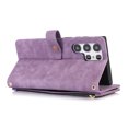 thumbnail image 6 of Dteck for Zipper Wallet Shoulder Strap Bag Samsung Galaxy S24 Ultra Case ,Magnetic Leather 9 Card Slots Case Shockproof Rubber Kickstand Full Body Protective Cover with Wrist Strap,Purple, 6 of 7