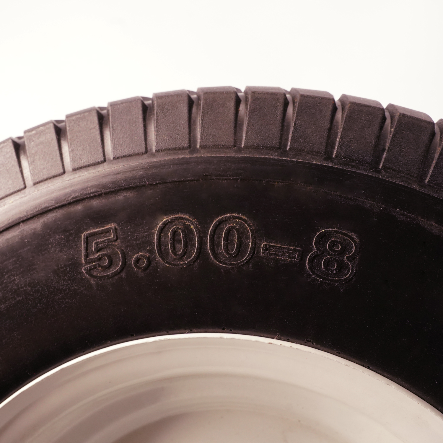 Flat Free 16x5.00-8 Tire with 1 inch Bearings, 3” Center Hub Turf Tread 16x5.00-8 Tire and Wheel for Lawn Mower Garden Tractor Wheelbarrow, 16 inch Solid Tire 16x5.00-8 with 1 inch Bore