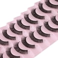 thumbnail image 5 of False Eyelashes Russian Strip Lashes Clear Band Natural Wispy Fluffy Faux Mink Lashes 16MM Fake Eyelashes 10 Pairs Pack, 5 of 5