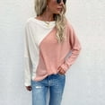 thumbnail image 2 of Holloyiver Women's Knitted Crop Tops Fashion Pullover Colorblock Japanese Colorblock Pink Knit Sweater Top Pullover Jumper Sweaters, 2 of 9