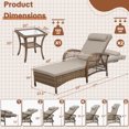 thumbnail image 2 of OUINCH 3-Piece Outdoor Wicker Lounge Chair Set, Patio Chaise Loungers Set of 2 w/Side Table, 6-Position Adjustable Poolside Sunbathing Recliner, Armrest and Head Pillow, Fade-Resistant, Beige, 2 of 9