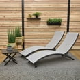 thumbnail image 6 of Vivere Aluminum Coral Springs 3 Piece Set Made with Premium Phifertex Outdoor Fabric (265 lb Capacity) River Pebble, 6 of 7
