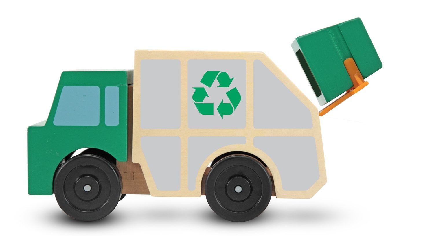 wooden garbage truck