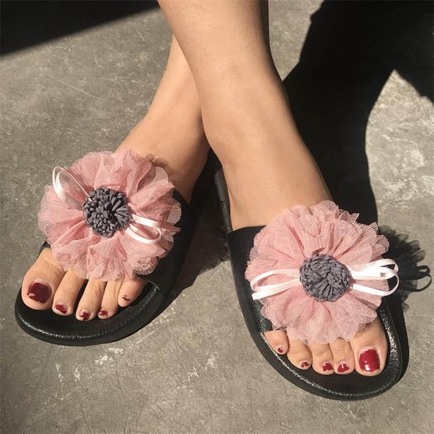 Moda mujer tobillo correa encaje verano diapositiva sandalias planas chanclas Shose Wmkox8yii hj789