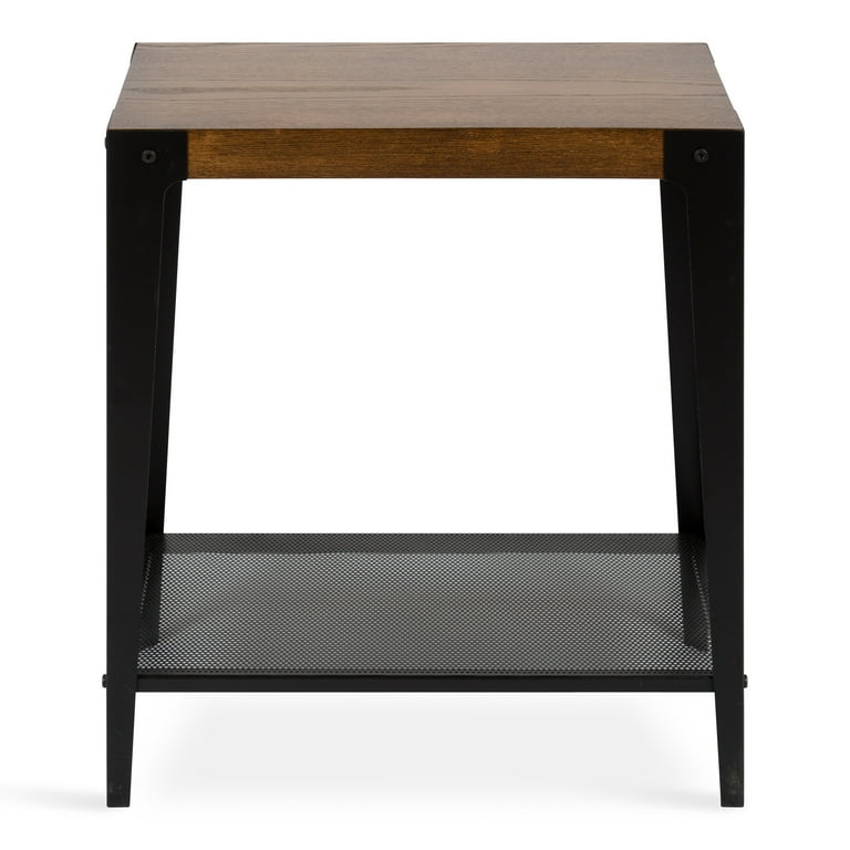 Kate and Laurel Vexler Industrial Wood and Metal End Table, 22 x