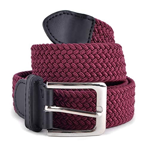 Stretch Braided Woven Belts without Holes, Elastic Casual Belts for Men