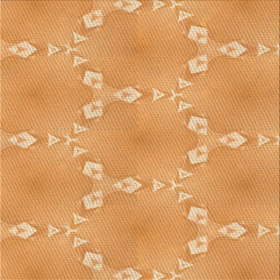 Ahgly Company Machine Washable Indoor Square Transitional Neon Orange Area Rugs, 7' Square