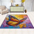 thumbnail image 3 of Non-Slip Area Rug 63x48in Indoor Washable Floor Mats Carpet Printed for Living Room, Bedroom, Home Decor Colorful Butterfly Flying, 3 of 7