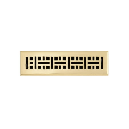 

Signature Hardware 925584-2-12 Wicker Style Brass Floor Register - Brass