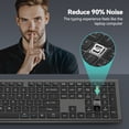 thumbnail image 5 of TECKNET BASICS Rechargeable Bluetooth Keyboard: 4-device free switching (2.4G+BT), ultra-slim full size, quiet typing, adjustable stand, 12 multimedia keys, for PC/laptop/TV/phone., 5 of 8