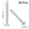 thumbnail image 2 of M3x30mm Flat Head Machine Screws Inner Hex Screw 304 Stainless Steel Fasteners Bolts 30 Pcs, 2 of 3