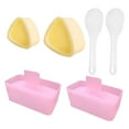 thumbnail image 2 of Large Sushi Mold Set – 2 Pink Rectangle Layered Presses + 2 Yellow Triangle Onigiri Molds + 2 Rice Paddles – Ideal for Party Prep, Batch Bento, and Family DIY, 2 of 9