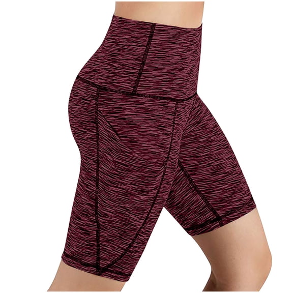 LEKWK Short Leggings for Women High Waist Side Pockets Tummy Control Gym Leggings Stretchy Yoga Workout Leggings Compression Running Athletic Gear