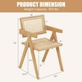 thumbnail image 4 of Costway Set of 2 Rattan Accent Chairs Mid Century Dining Armchair Bamboo Frame Kitchen, 4 of 10