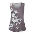 thumbnail image 2 of Charmgo Débardeurs pour Femmes Tendance 2025 Chic Col Rond Manches Courtes Chemises Imprimé 2D Décontracté Ample Tunique Sans Manches Hauts d'Été pour Femmes Gris L, 2 of 7