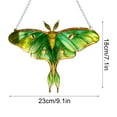 thumbnail image 3 of ToyKingdee Luna Moth Stained Glass Window Hanging - Handmade Real Glass Suncatcher - Elegant Butterfly Light Catcher Gifts for Mother, Women, Grandma, 3 of 9