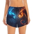 thumbnail image 2 of Picia Red And Blue Fire Dragon C Pattern Women's 2 in 1 Athletic Running Shorts High Waisted Workout Casual Gym Sweat Shorts with Comfy Liner Zipper Pockets-X-Large, 2 of 9