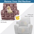 thumbnail image 4 of HELLHERO Recliner Chair Slipcover with Running Horse Geometric Pattern, 4 Piece Polyester Spandex Cover with Side Pocket for Apartment Home Theater Single Lounger Sofa, 4 of 8