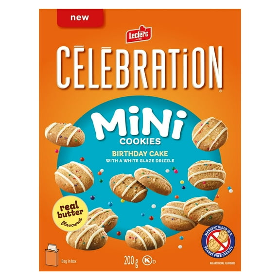 Leclerc Celebration Birthday Cake Mini Cookies, 200g/7.05 oz