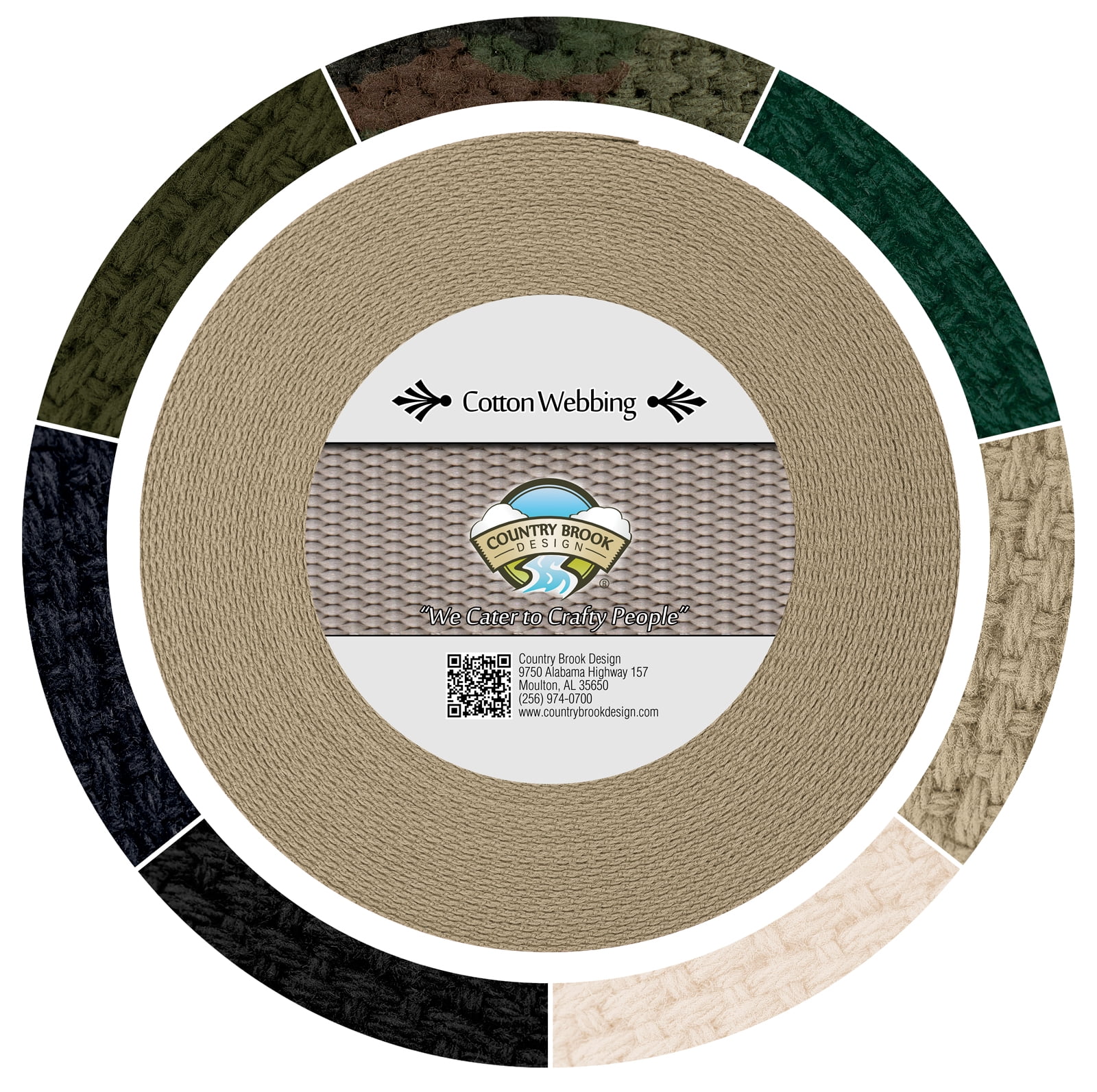 Country Brook Design® 1 1/4 Inch Natural Heavy Cotton Webbing 50 Yards Country Brook Design® 1 1/4 Inch Natural Heavy Cotton Webbing 50 Yards