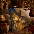 thumbnail image 3 of decorative motif Holy Family Manger Scene Peaceful Christmas, Festive decorative motif Scene, Warm Flannel Blanket for Living Room and Family Room, Art Lovers Christmas Gift, Festive Home Decor, 3 of 9