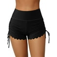thumbnail image 1 of Gupgi Women Swim Shorts Solid Color High Waist Drawstring Slim Bottoms Swimming Trunks Summer Board Shorts, 1 of 6