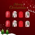 thumbnail image 6 of Glittering False Nails Short Full Covers Stick on Nails Glittering Press On Nails Christmas Tree Artificial Nails, 6 of 8
